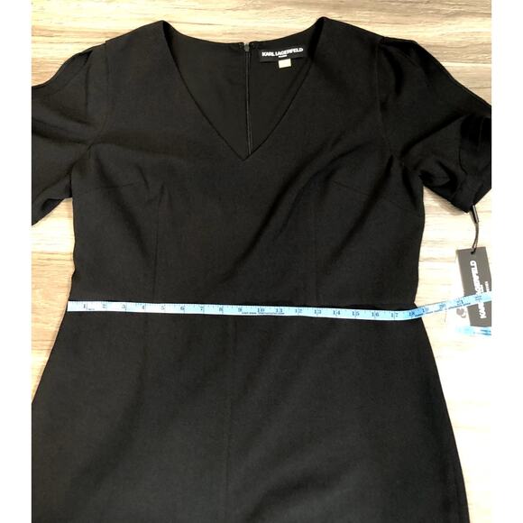 Karl Lagerfeld Paris Womens Black V-Neck Jumpsuit  Size 16 -NWT - Picture 4 of 11